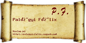 Palágyi Félix névjegykártya